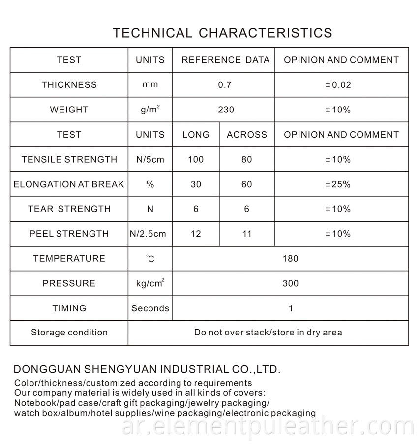 Artificial Leather For Electric Package